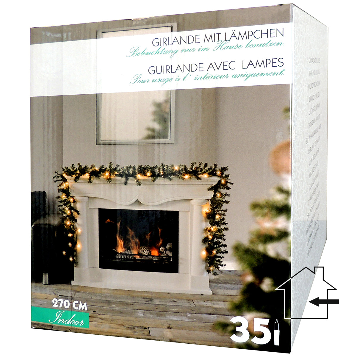 Kerstguirlande met verlichting 2,7 meter – 35 lampjes voor sfeer