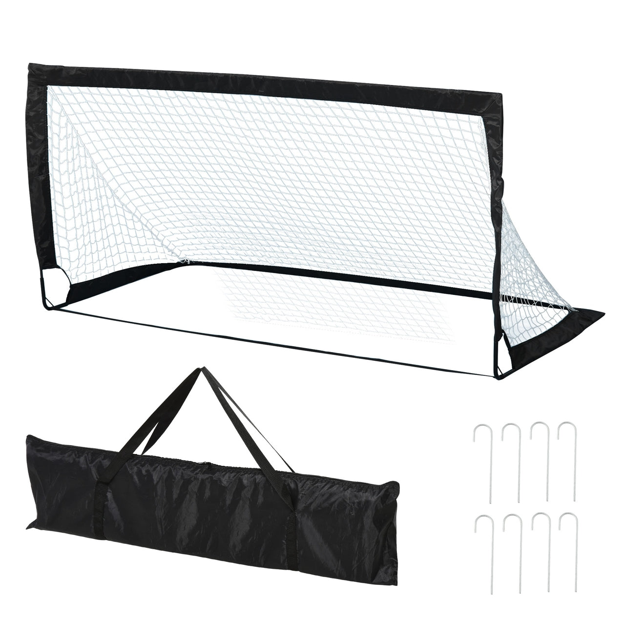 Opvouwbare voetbaldoelen 186x90x89 cm – set van 2 – zwart