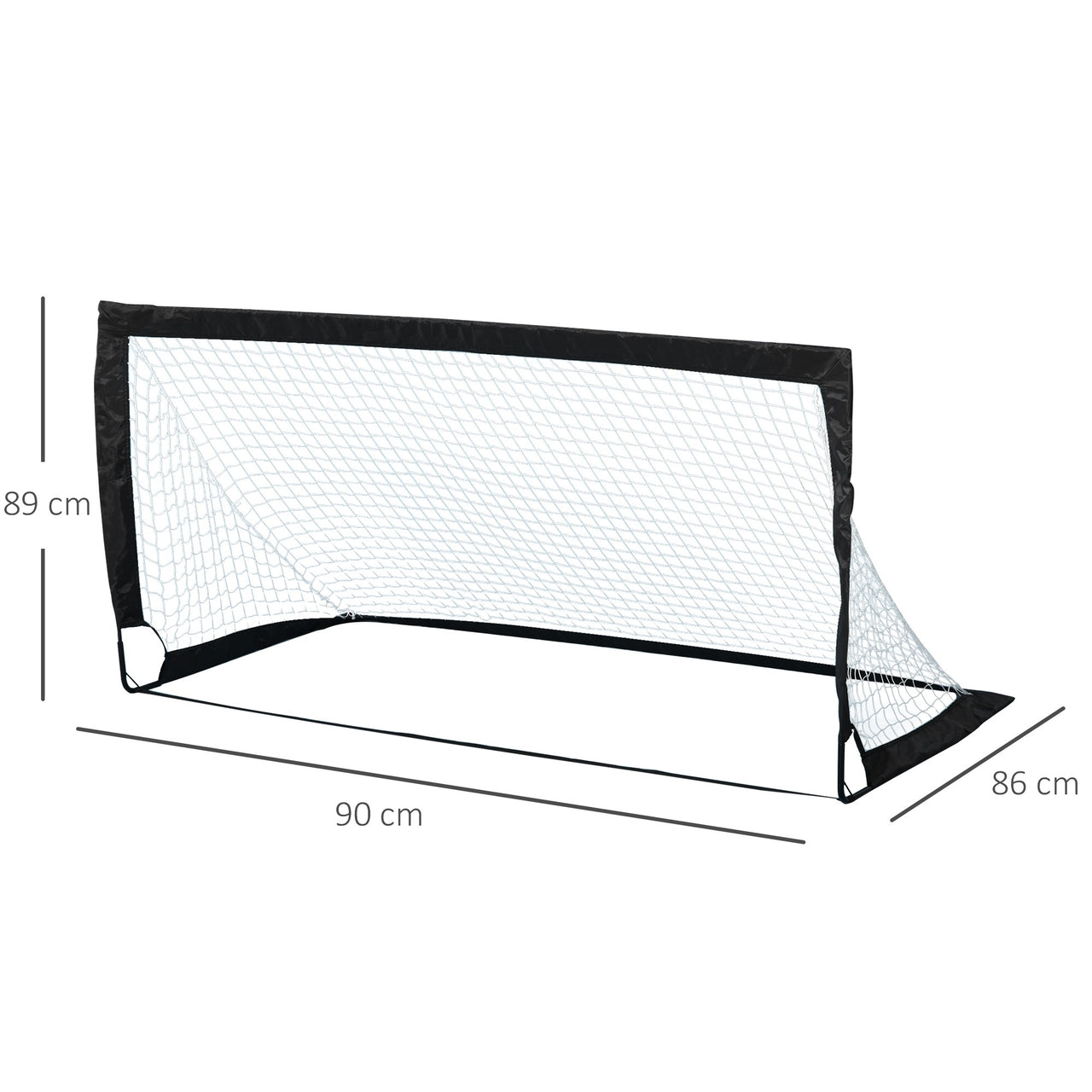 Opvouwbare voetbaldoelen 186x90x89 cm – set van 2 – zwart