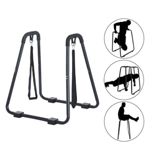 Dip Station met Knee Raise – Zwart Staal, 96,5 cm Hoog met trainingsopties voor dips, pull-up en knielift oefeningen