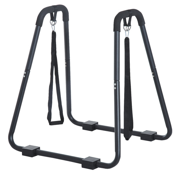Dip Station met Knee Raise – Zwart Staal, 96,5 cm Hoog