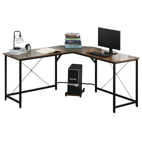 Hoekbureau schrijftafel computer bureau zwart – 150×150×55 cm