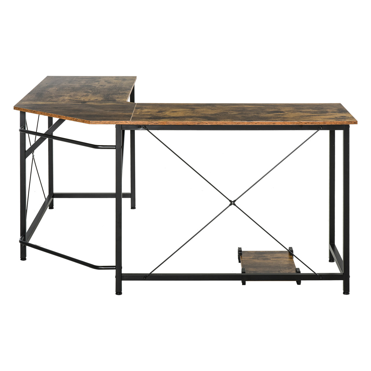Hoekbureau schrijftafel computer bureau zwart – 150×150×55 cm