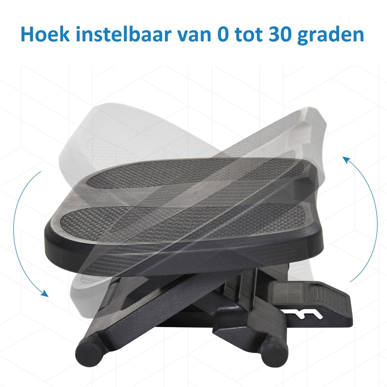 Ergonomische voetensteun met massageoppervlak en verstelbare hoek (0–30°)