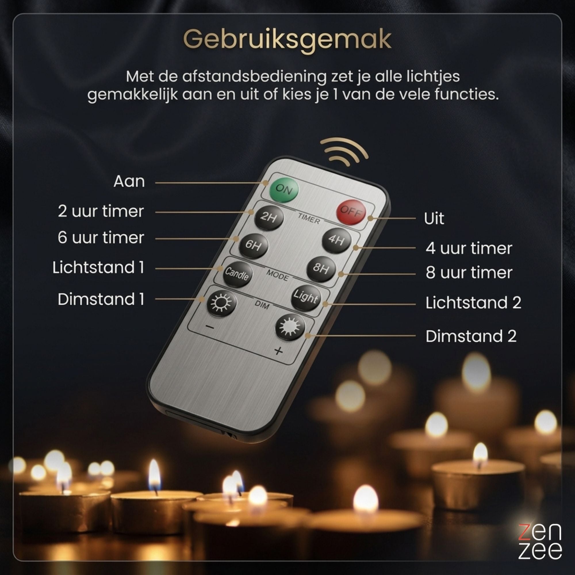 6 oplaadbare LED waxinelichtjes – met afstandsbediening en timerfunctie | Zenzee
