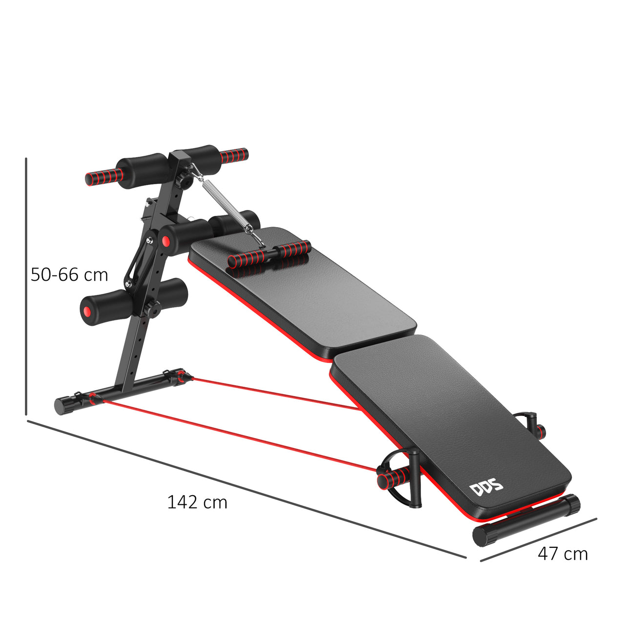 Verstelbare fitnessbank – Halterbank 142 x 47 x 66 cm voor thuis