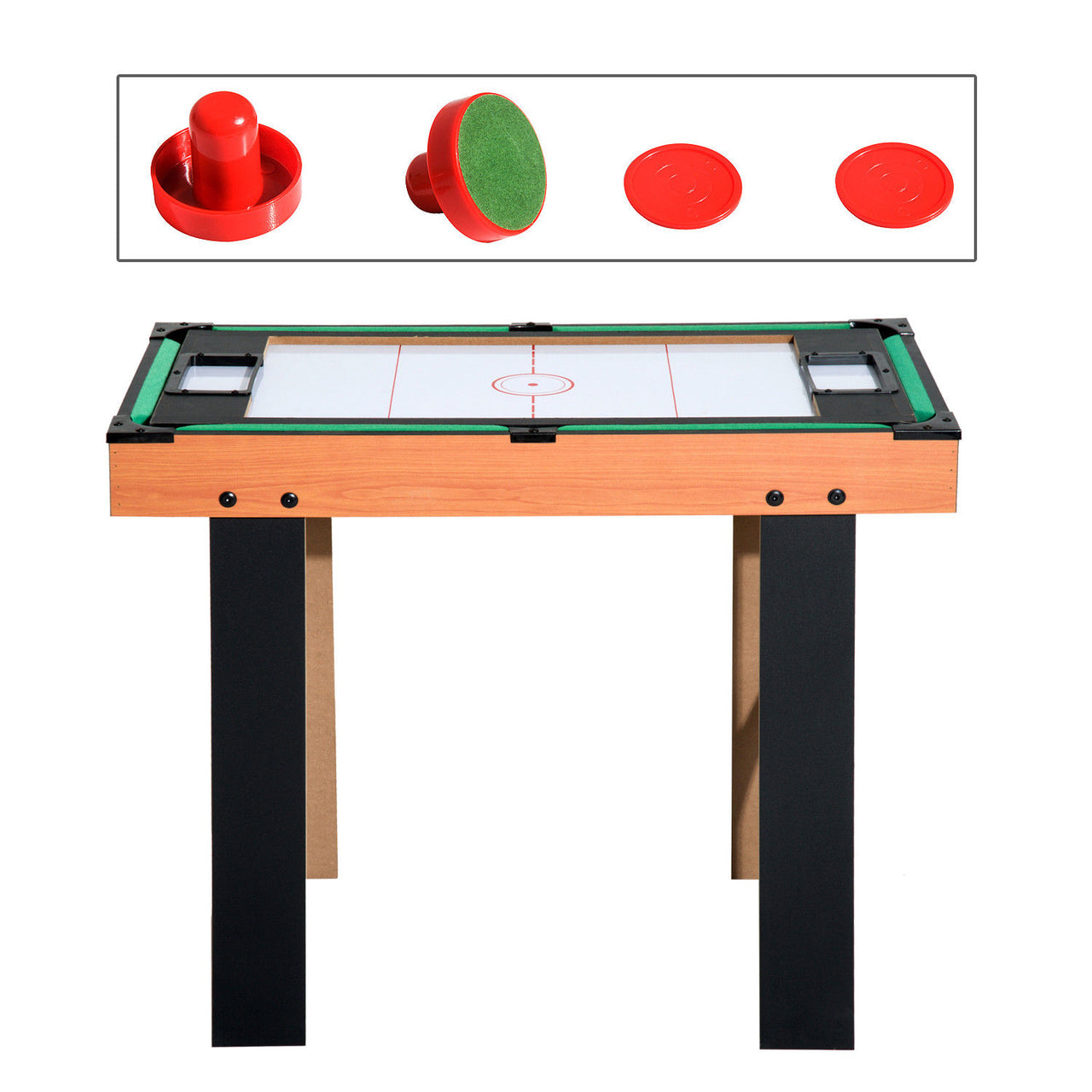 4-in-1 speeltafel met voetbal, pool, hockey en tafeltennis – compact en veelzijdig
