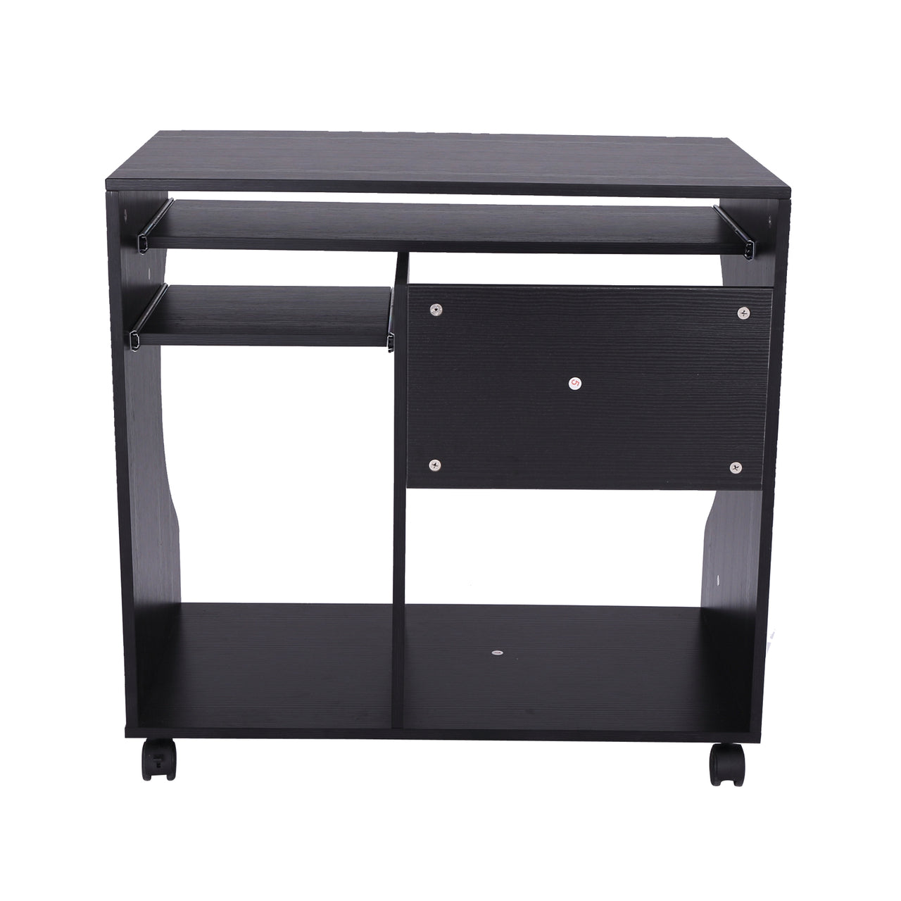 Compact bureau schrijftafel computerbureau verrijdbaar zwart 80 cm