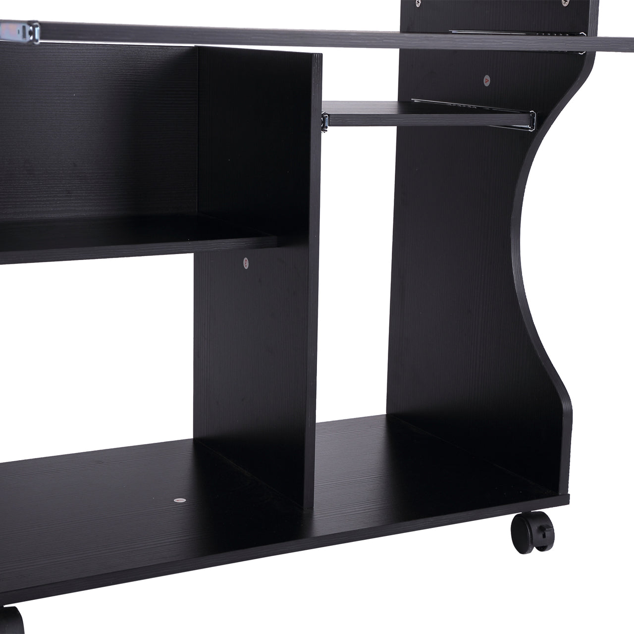 Compact bureau schrijftafel computerbureau verrijdbaar zwart 80 cm