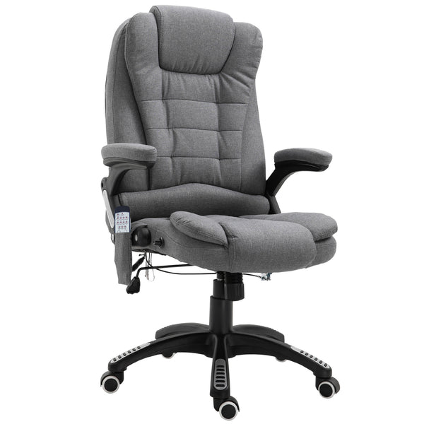 Ergonomische grijze bureaustoel met 6-punts massage en kantelfunctie