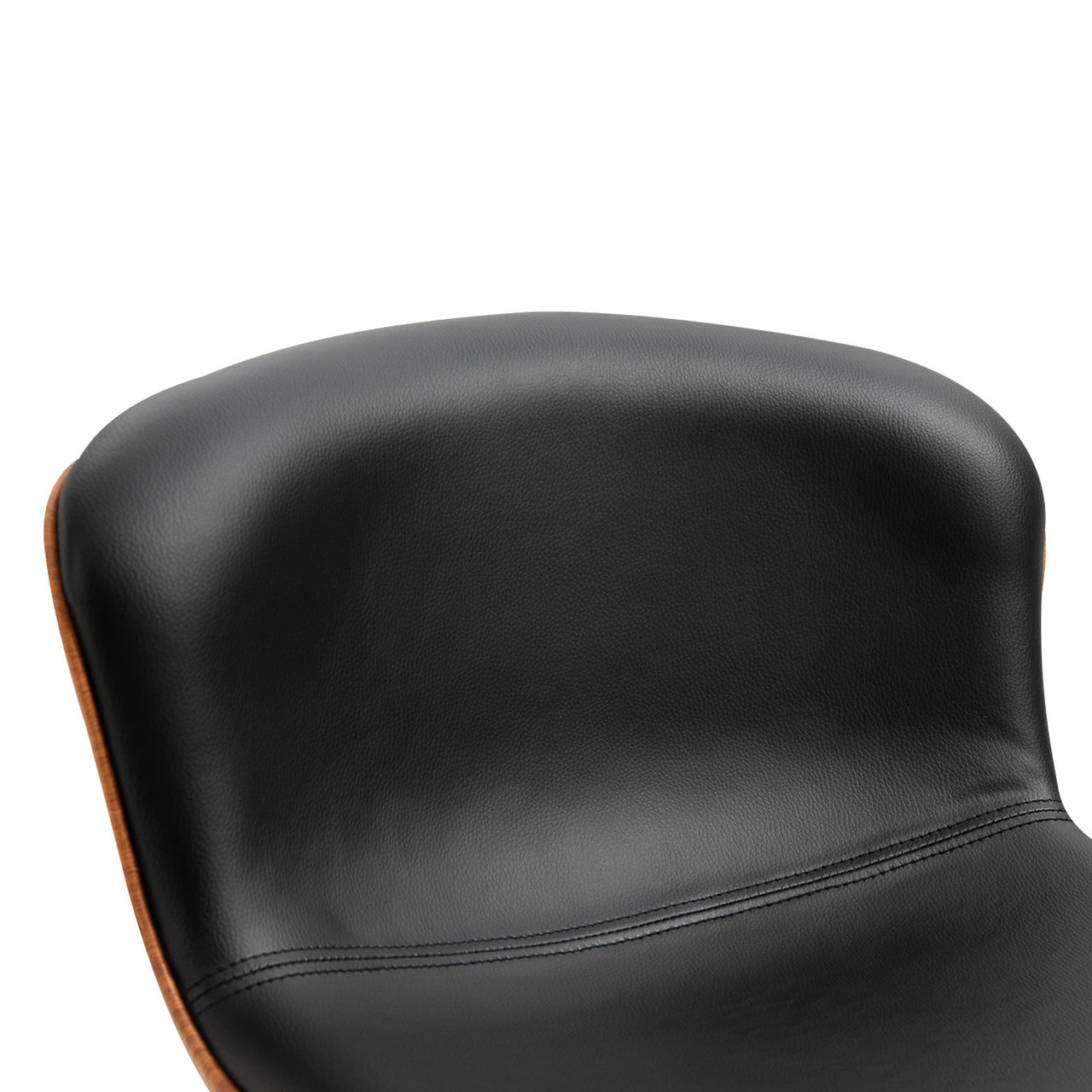 Set van 2 moderne barkrukken zwart met houten zitting voor keuken of bar