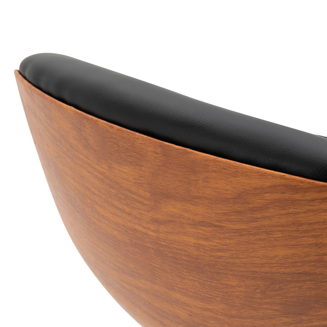 Set van 2 moderne barkrukken zwart met houten zitting voor keuken of bar