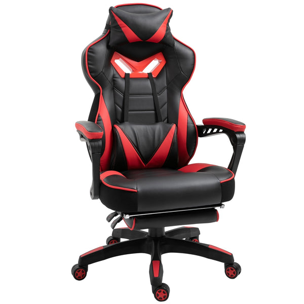 Game stoel gaming met voetensteun – racing stijl zwart/rood