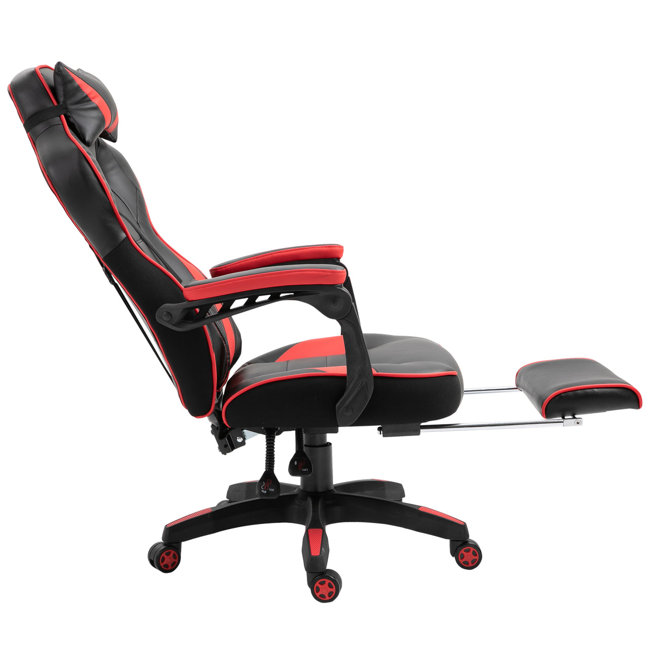 Game stoel gaming met voetensteun – racing stijl zwart/rood