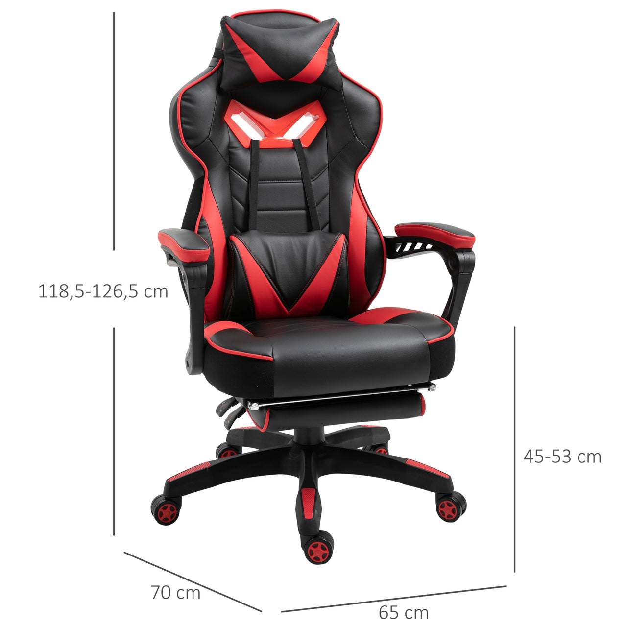 Game stoel gaming met voetensteun – racing stijl zwart/rood