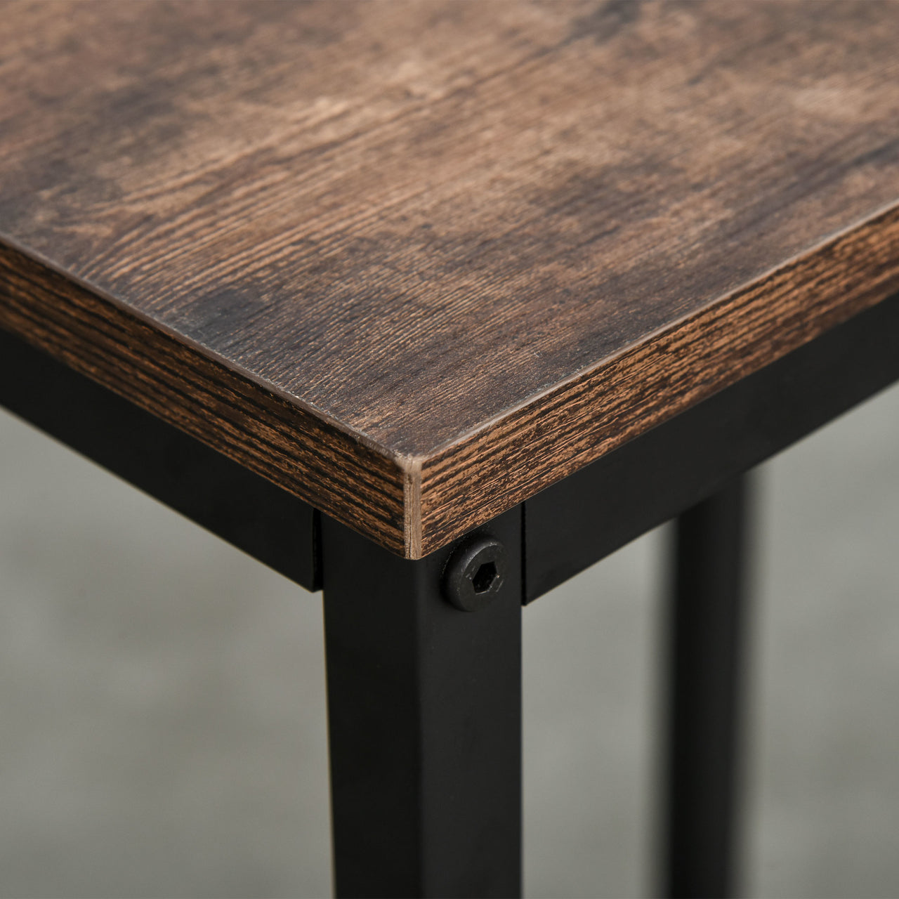 Bartafel eetkamertafel met 2 barstoelen en opbergruimte vintage stijl