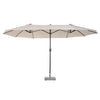 Grote dubbele parasol 460x270 cm beige – Met handslinger voor moeiteloze bediening