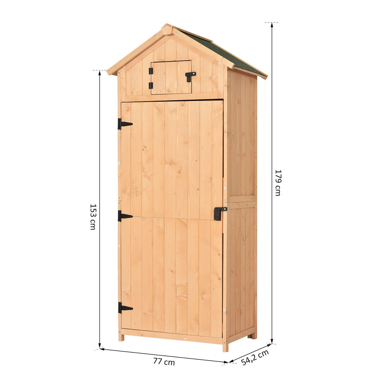 Houten Tuinkast 179x77x55 cm met 3 Planken