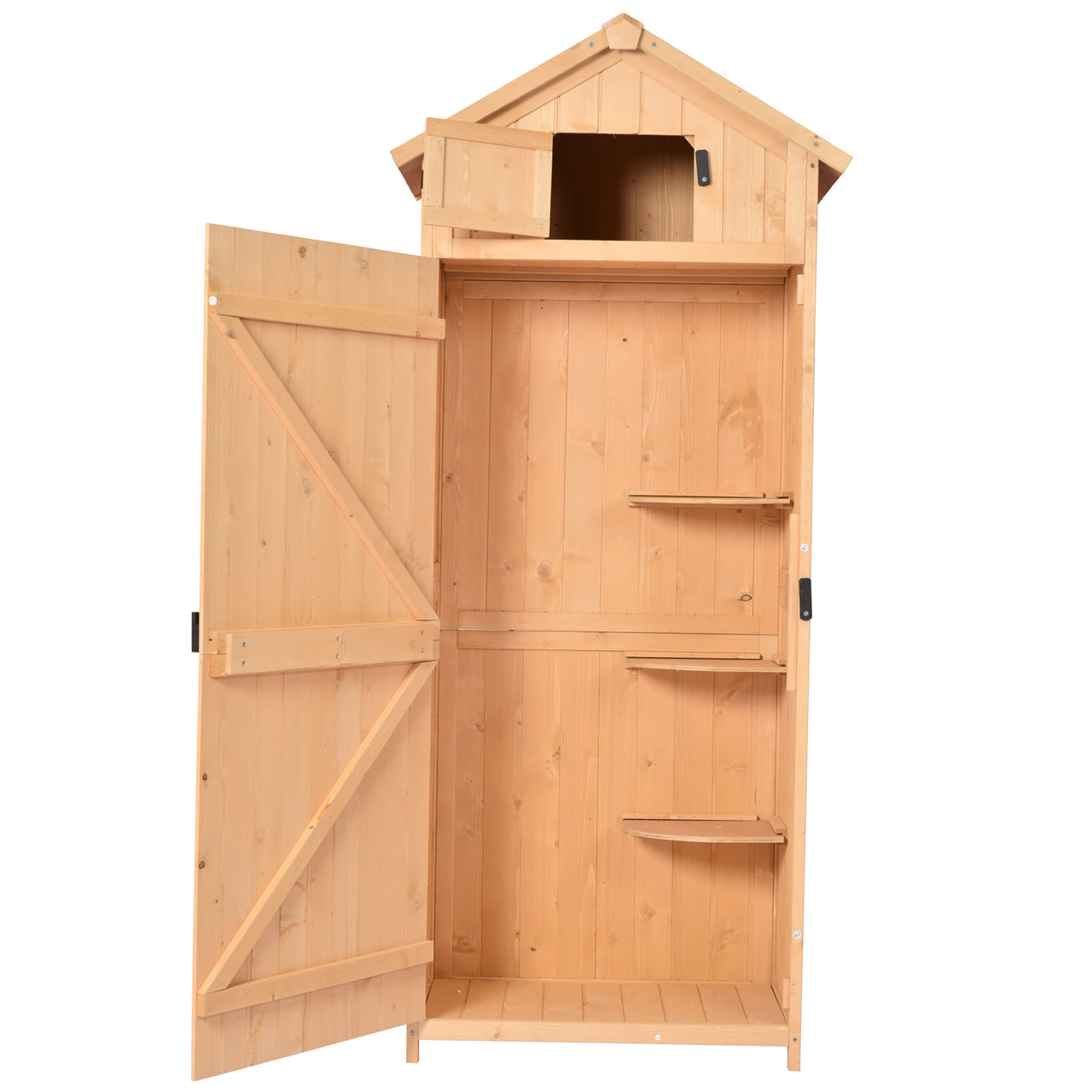 Houten Tuinkast 179x77x55 cm met 3 Planken