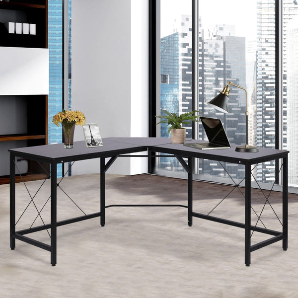 Zwart L-vormig Hoekbureau 150x150 cm Zwart