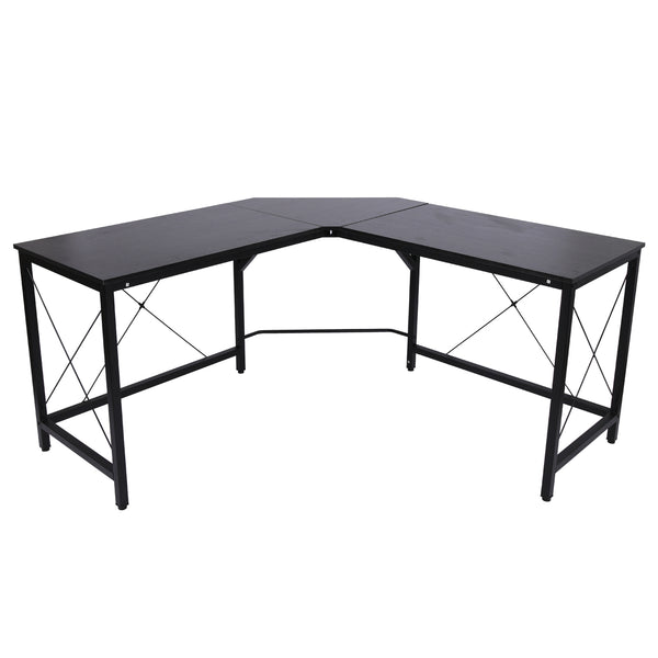 Zwart L-vormig Hoekbureau 150x150 cm Zwart