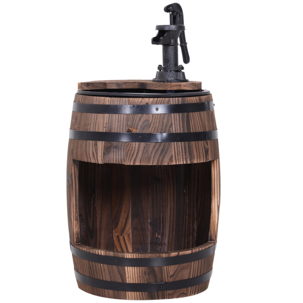 Houten Tuinfontein Ø32x58,5 cm met Waterfontein