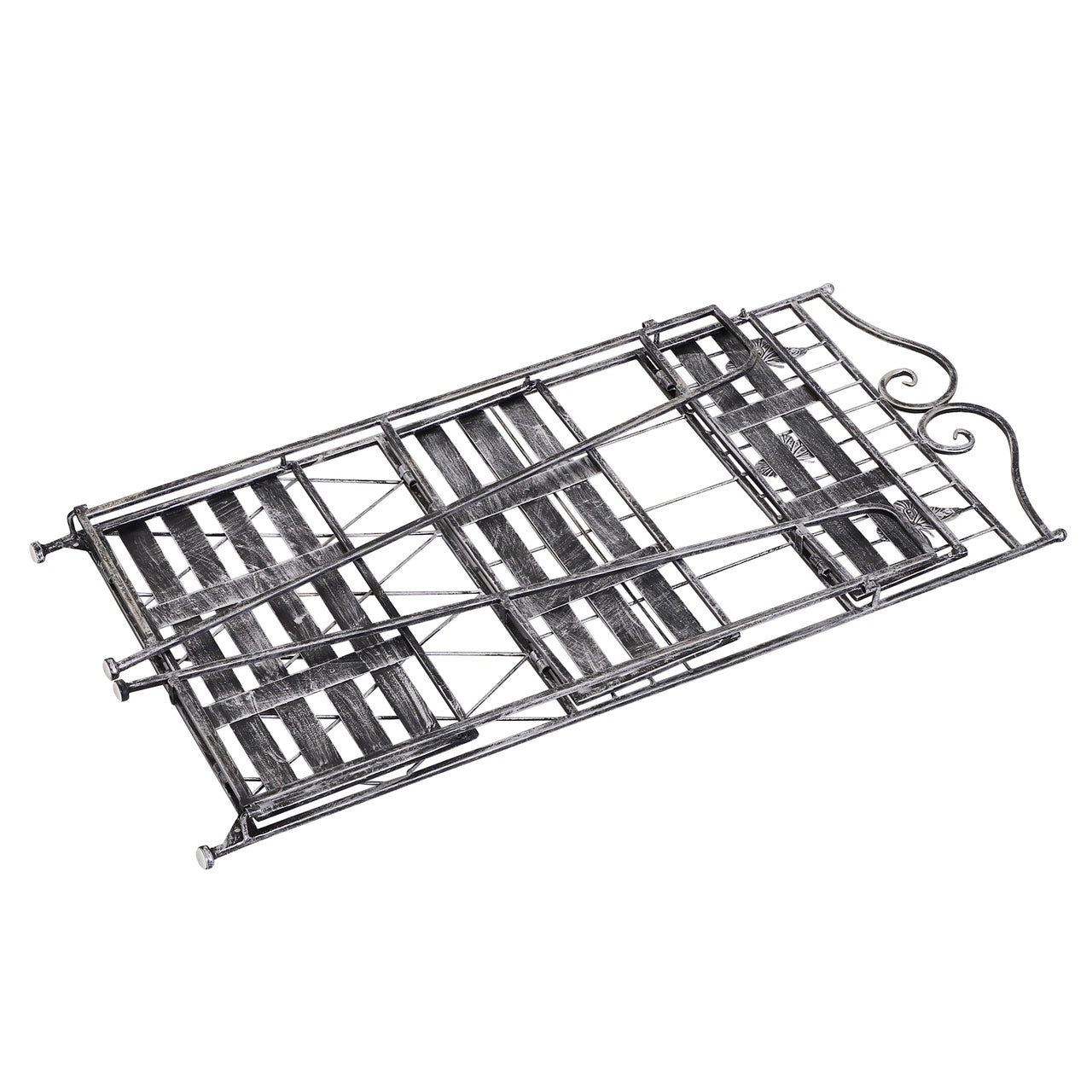 Metalen Plantenstandaard 4 Niveaus licht Grijs 44x25x96 cm