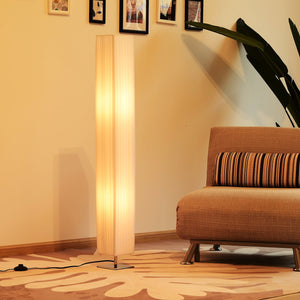Moderne vloerlamp staande lamp wit 14B x 120H cm voor sfeervol licht met robuuste voet en polyester lampenkap
