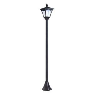 Zwarte Solar Tuinlantaarn 120 cm – 10 Lumen LED met sfeervolle verlichting, duurzame kunststof en energiezuinig solar ontwerp