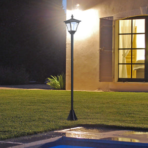 Zwarte Solar Tuinlantaarn 120 cm – 10 Lumen LED met energiezuinige verlichting en stijlvolle retro uitstraling voor buitengebruik