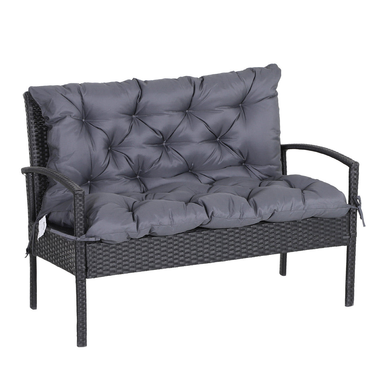 Grijs 3-zits tuinkussen 100x98x8 cm – comfortabel en stevig voor tuinbanken