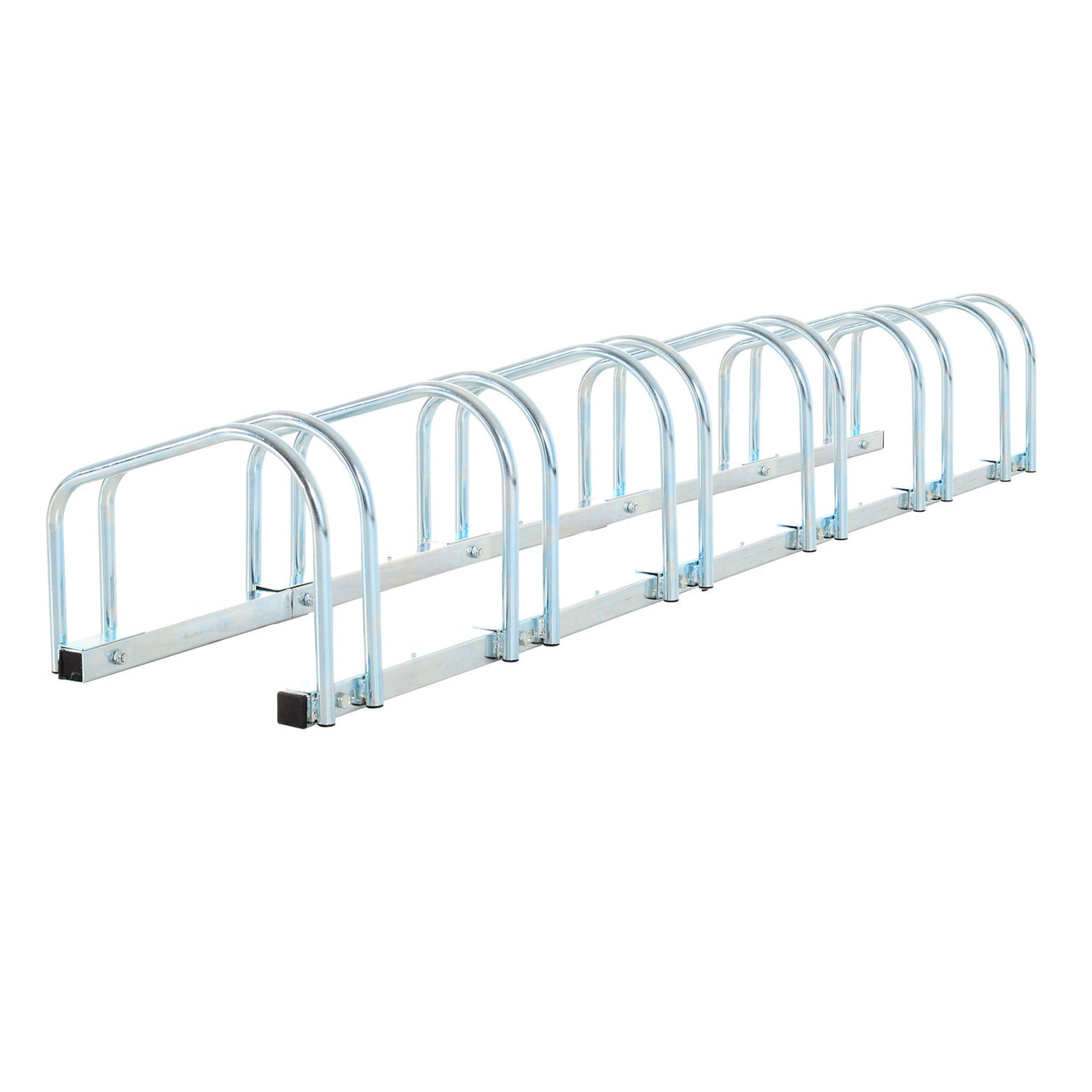 Stalen fietsenrek voor 6 fietsen met wand- en vloermontage