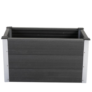 Moderne aluminium plantenbak 100x50x50 cm in grijs, duurzaam hout-kunststof composiet, diep ontwerp voor tuin en balkon