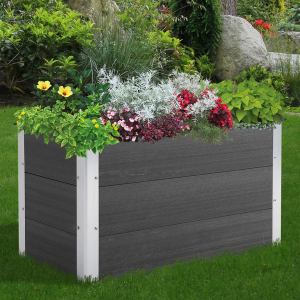 Moderne aluminium plantenbak 100x50x50 cm in grijs