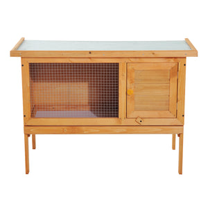 Houten konijnenhok voor buiten 90 x 45 x 65 cm duurzaam en veilig met bitumen dak en uitneembare lade