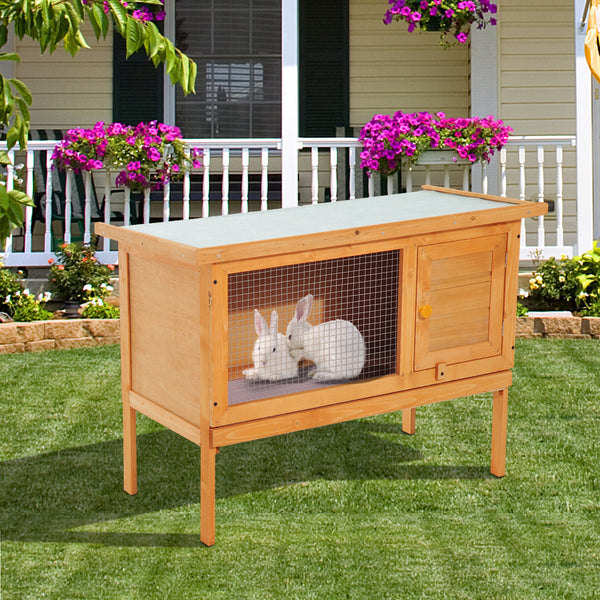 Houten konijnenhok voor buiten 90 x 45 x 65 cm duurzaam en veilig