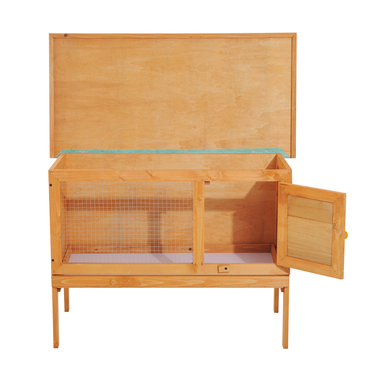 Houten konijnenhok voor buiten 90 x 45 x 65 cm duurzaam en veilig