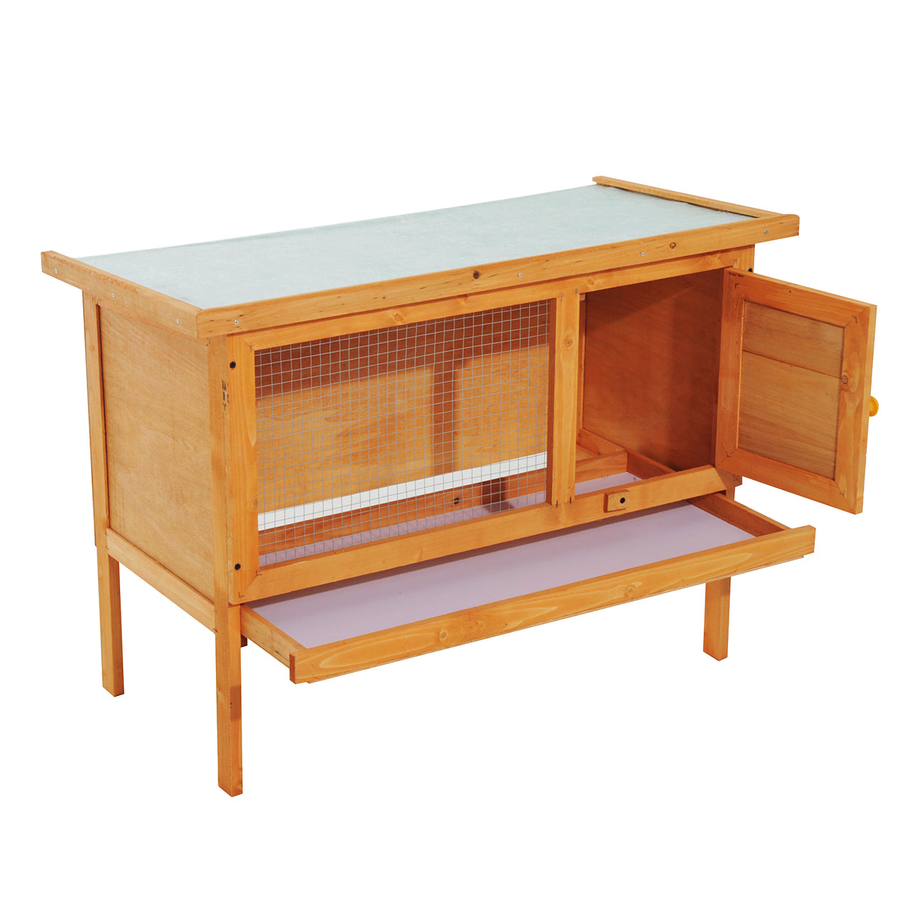 Houten konijnenhok voor buiten 90 x 45 x 65 cm duurzaam en veilig
