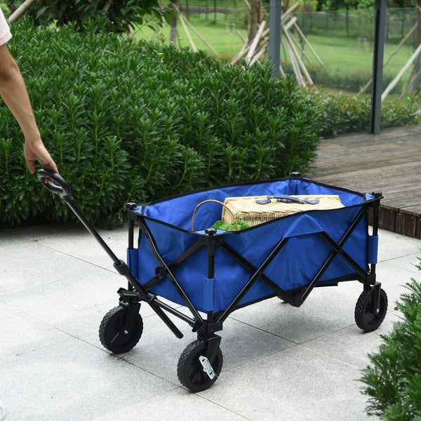 Blauwe opvouwbare bolderkar met 80 kg draagkracht