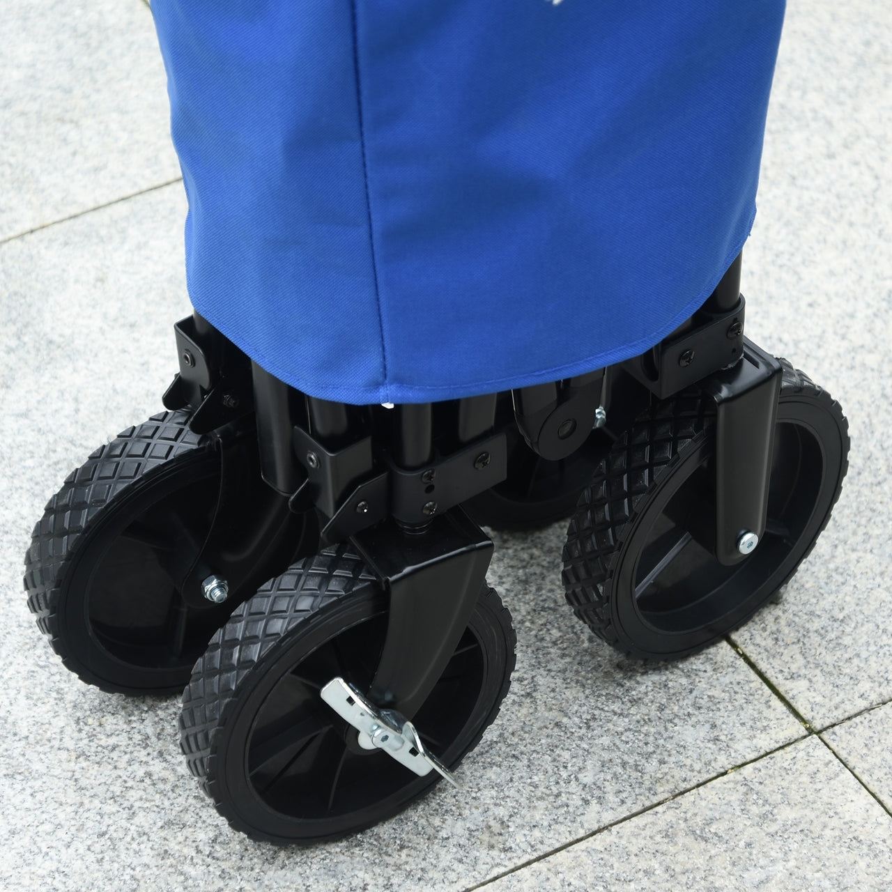 Blauwe opvouwbare bolderkar met 80 kg draagkracht