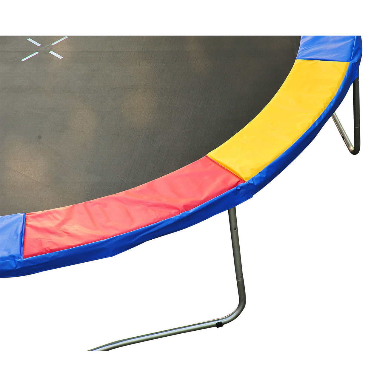 Rode, gele en blauwe PVC trampoline rand Ø244 cm met 15 mm vulling
