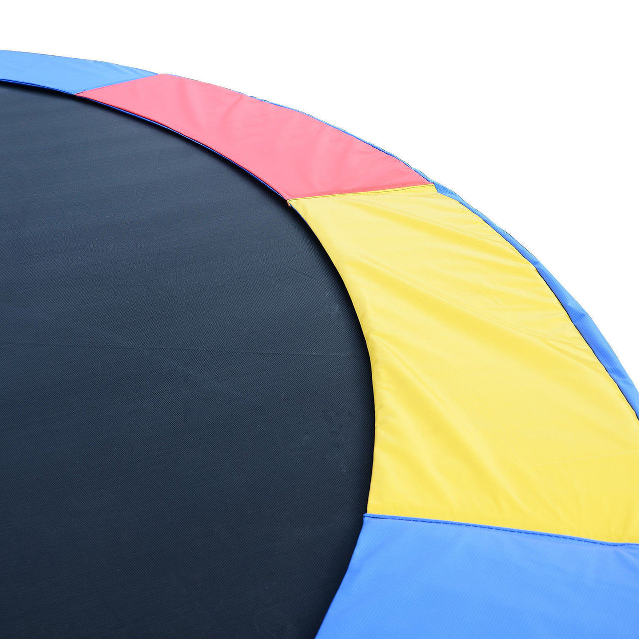 Rode, gele en blauwe PVC trampoline rand Ø244 cm met 15 mm vulling