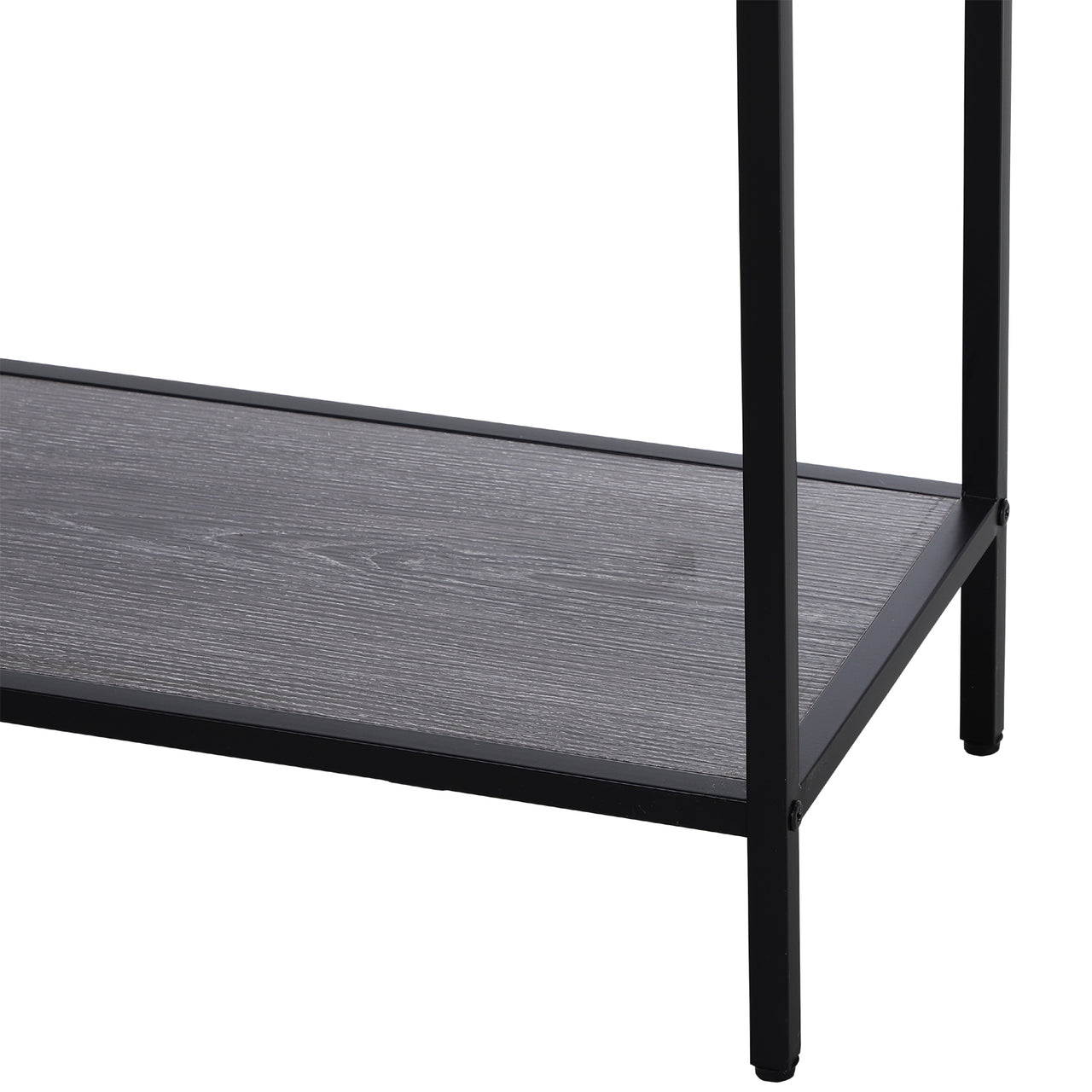 Industrieel wandtafel halmeubel met 2 laden en opbergkast grijs zwart