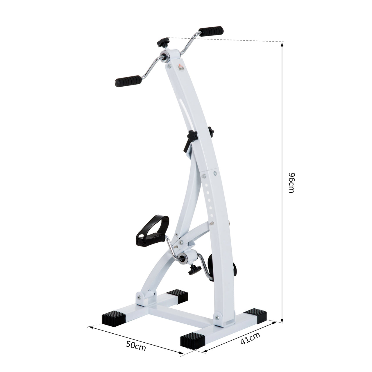 Veilige witte hometrainer voor senioren – Compact ontwerp 41x50x96 cm
