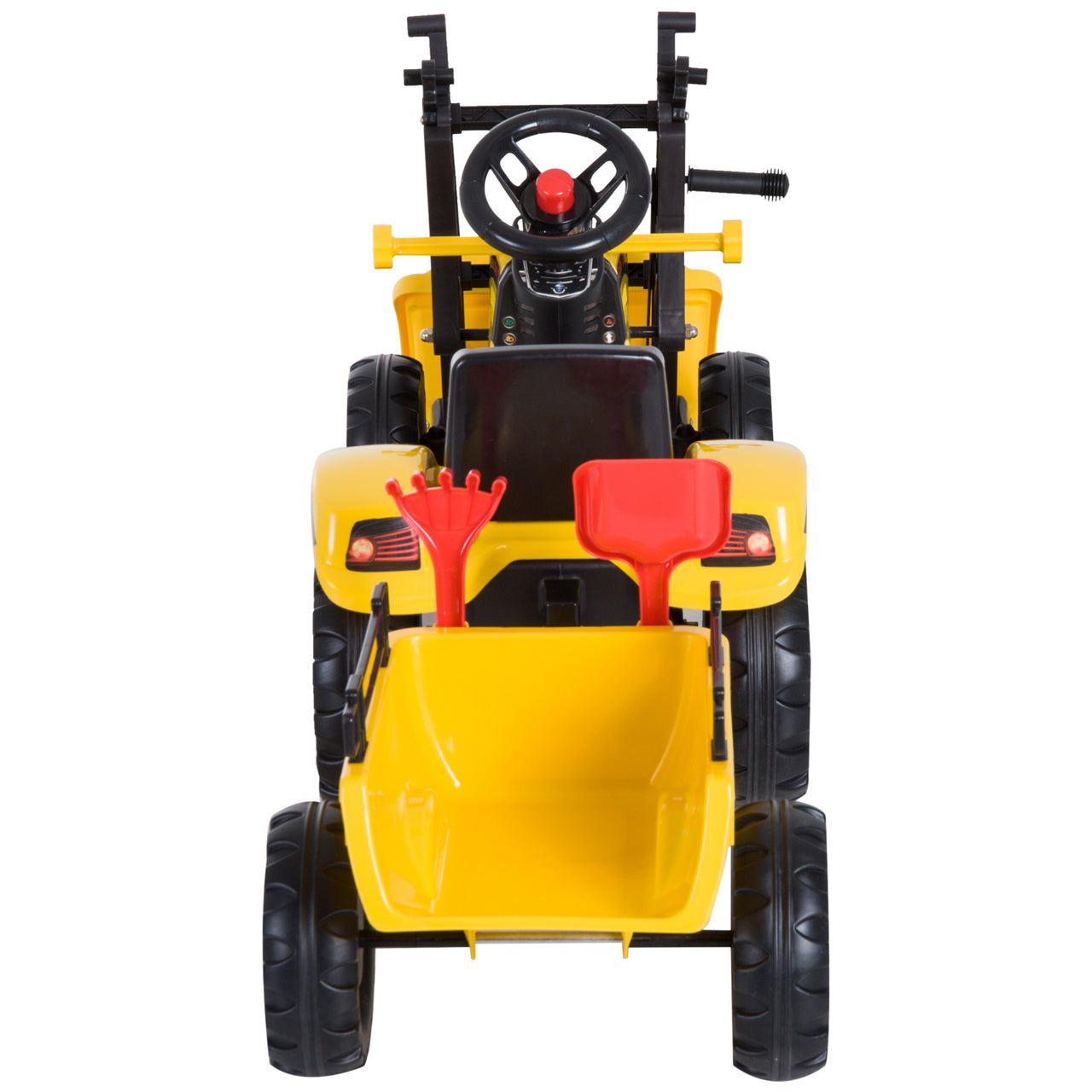 Traptractor met aanhanger zwart en geel 167 x 41 x 52 cm speelgoed