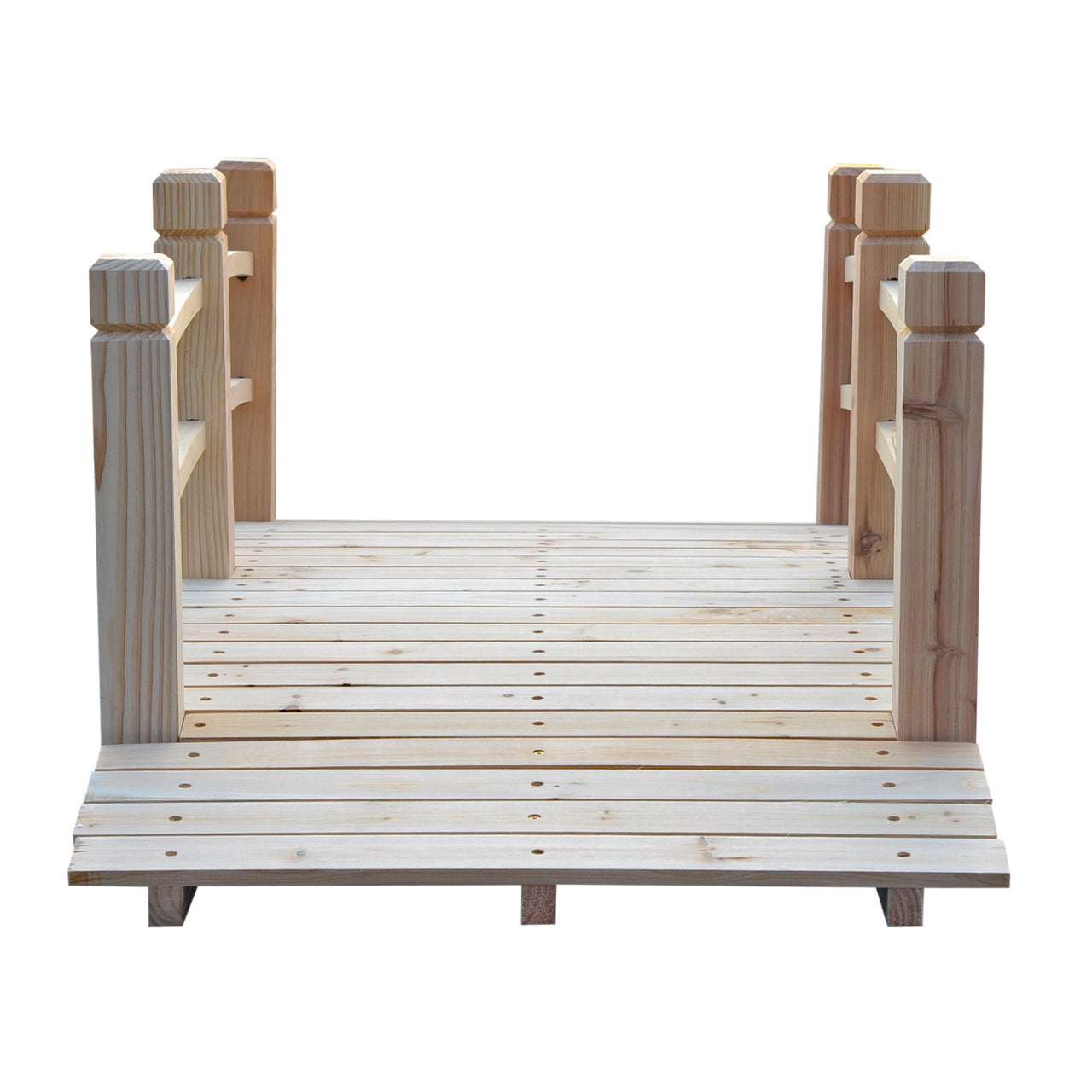 Houten tuinbrug 152×67×48 cm – stevige loopbrug voor vijver en tuin
