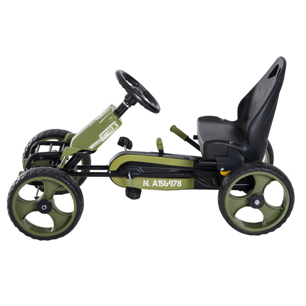 Groene skelter voor kinderen van 3-6 jaar – Stevige trapauto 105x54x61 cm voor buitenplezier