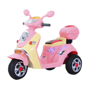 Elektrische kinderscooter 6V in roze/geel – Voor kinderen vanaf 3 jaar met comfortabele stoel en muzikaal effect