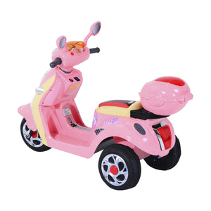 Elektrische kinderscooter 6V in roze/geel – Met comfortabele stoel, muziek en lichteffecten voor kinderen vanaf 3 jaar