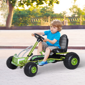 Groene skelter voor kinderen van 3–6 jaar – Stevig model 95x66,5x57 cm met offroad design voor buitenrijplezier